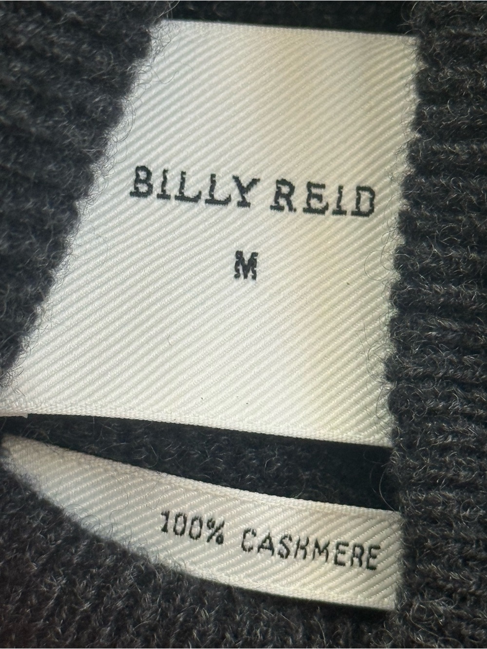 Billy Reid Carbon Charcoal 100% Cashmere Turtleneck